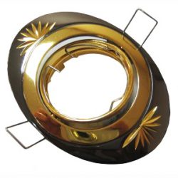 Світ.856A CF GU/G графіт/золото MR16 овал. поворот. АСКО